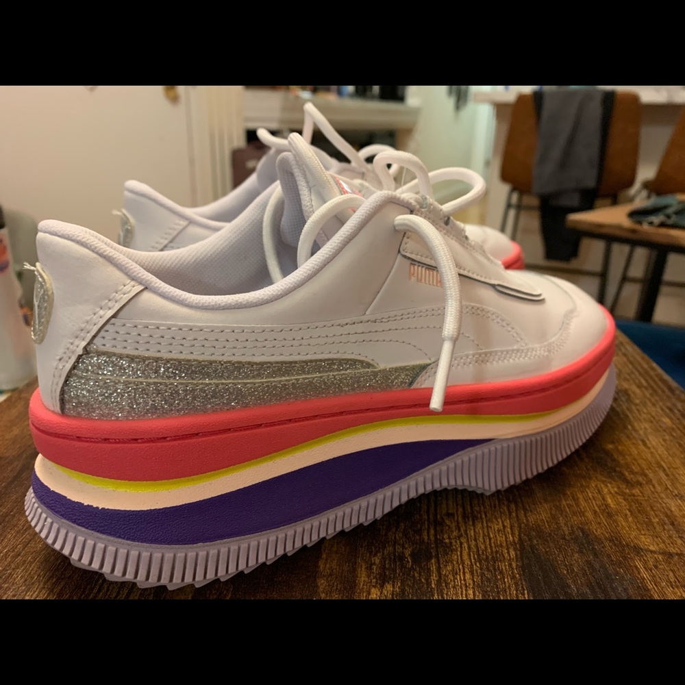 Size 9 Pink Purple Silver Pumas Worn Once